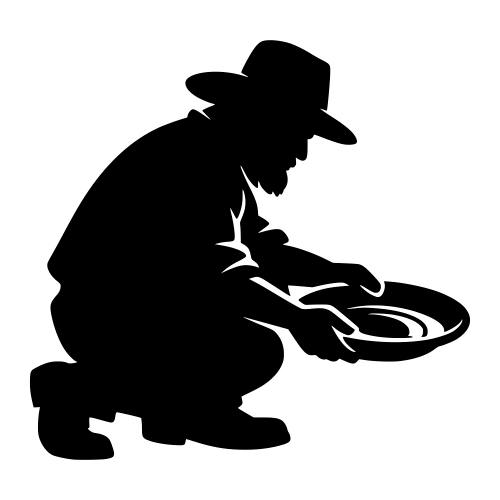 Gold Rush Prospector with Pan - Vector Graphics - Digital File Digital My Custom Designs PDF