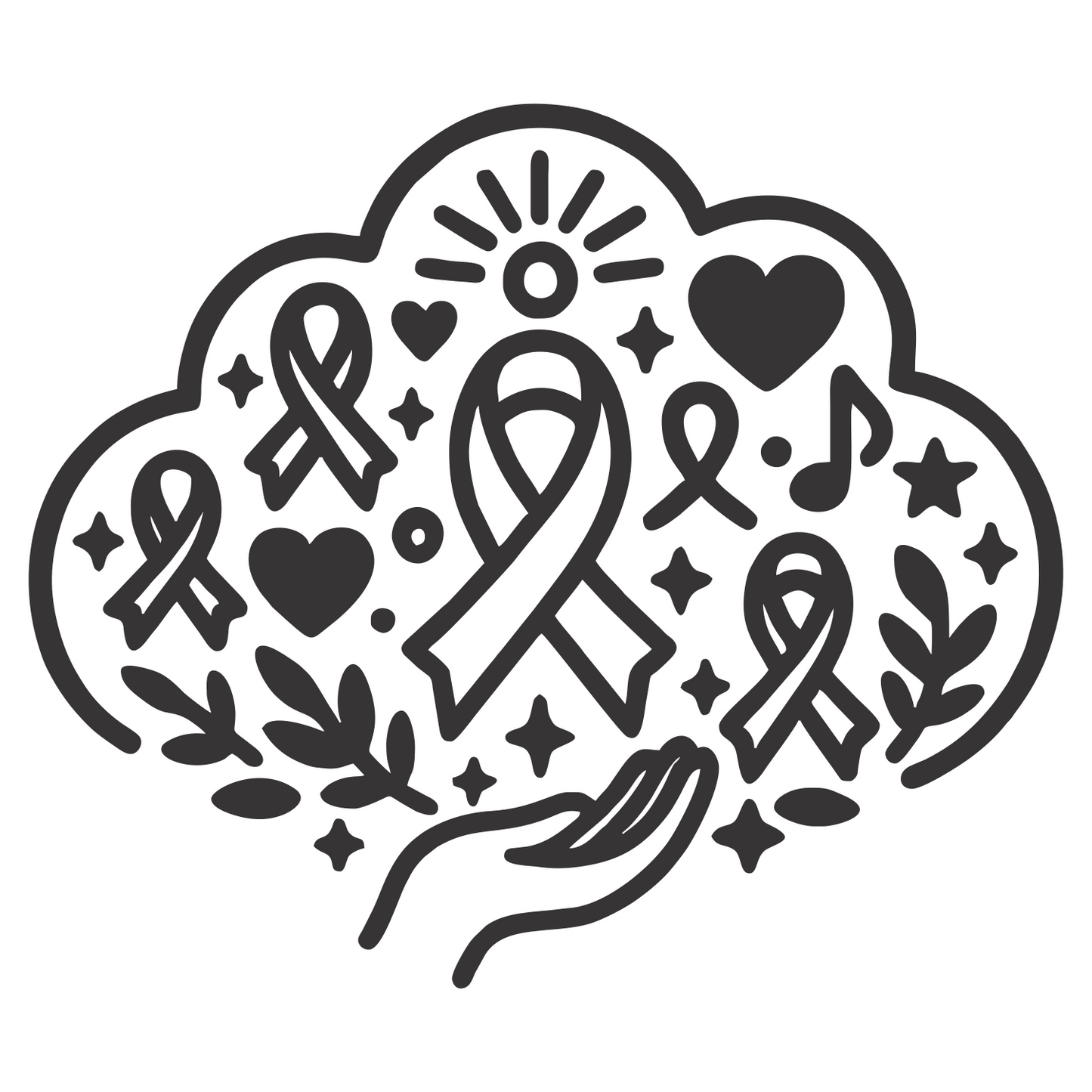 Awareness Cloud Design - Digital File - XCS Friendly Digital My Custom Designs PNG
