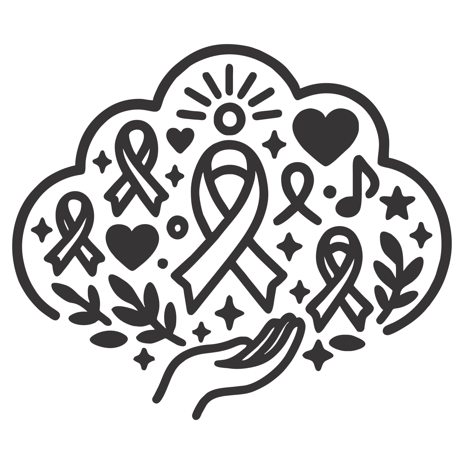 Awareness Cloud Design - Digital File - XCS Friendly Digital My Custom Designs PNG