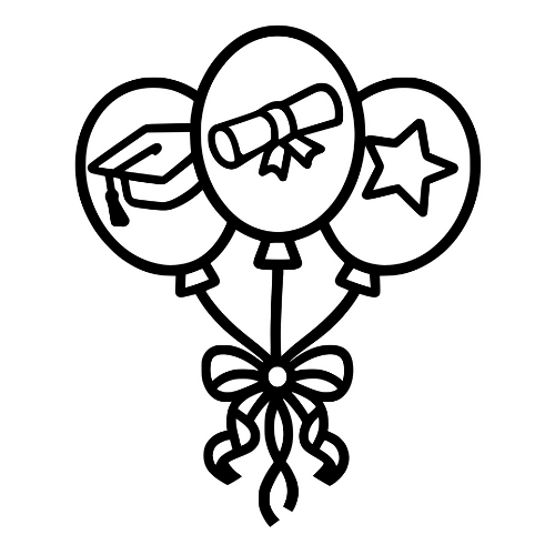 Grad Balloons with Ribbon - Digital File - XCS Friendly Digital My Custom Designs PDF