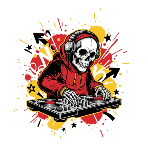 Graffiti Grave DJ - Urban Grunge Retro - T Shirt Designs - Digital File Digital My Custom Designs 300 DPI PNG
