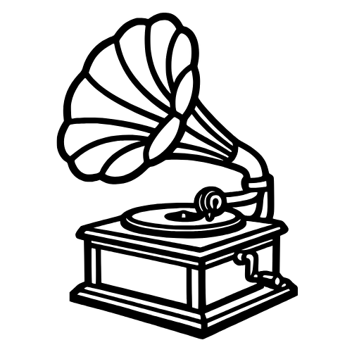 Gramophone Outline - Vector Graphics - Digital File Digital My Custom Designs PDF