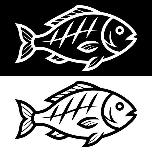 Grilled Fish Outline - Digital File - XCS Friendly Digital My Custom Designs PDF
