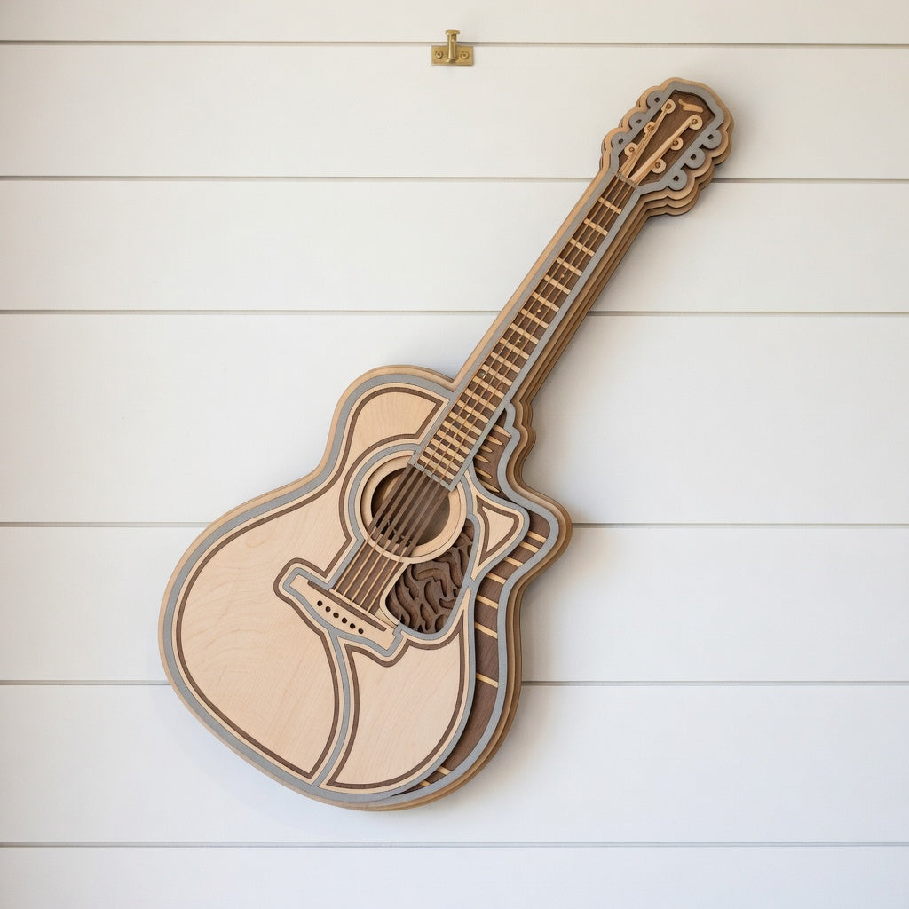 Guitar - Layered Line Designs - Vehicle - Digital File - ZIP File - Digital