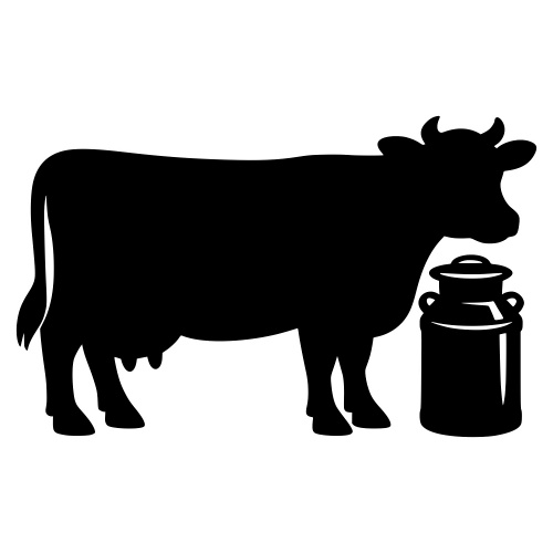 Cow and Milk Can Silhouette - Vector Graphics - Digital File Digital My Custom Designs PDF