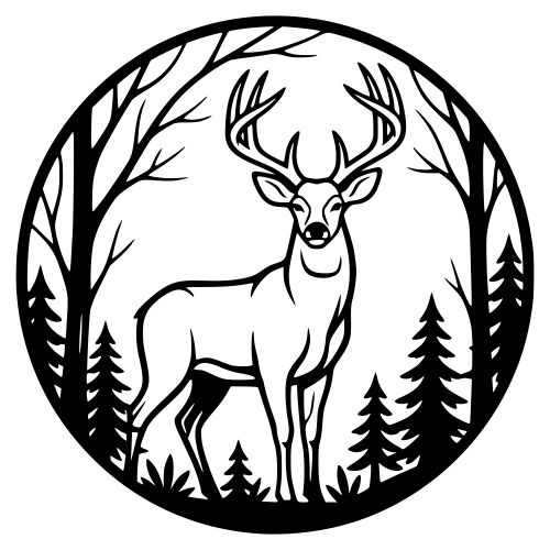 Buck in Forest Scene - Digital File - XCS Friendly Digital My Custom Designs PDF