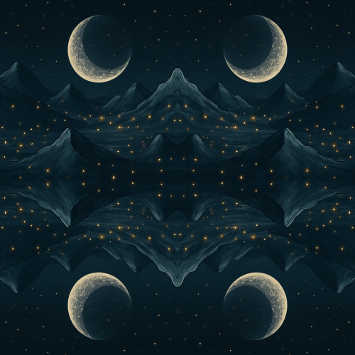 Space and Cosmic - Stylized Moonscape Mountains With Electric Lights - Pattern - Digital file Digital My Custom Designs PDF