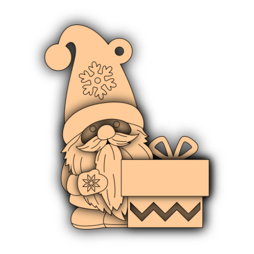 Gnome with Nameplate Ornament - Layered Design - Digital File Digital My Custom Designs SVG