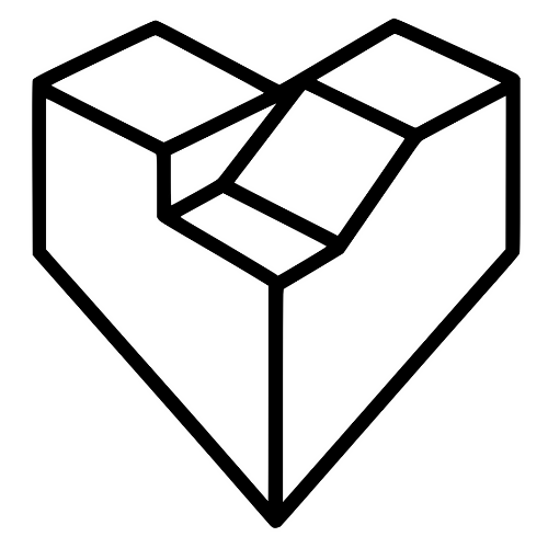 3D Block Heart Sketch - Digital File - XCS Friendly Digital My Custom Designs PDF