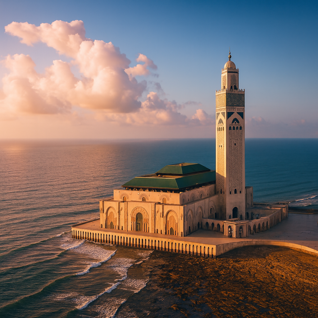 Hassan II Mosque - Casablanca Morocco - Africa - Rendered - Digital File Digital My Custom Designs PDF