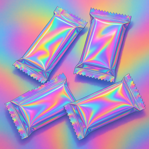 Food and Drinks - Stylized Candy Bars With Holographic Wrappers - Pattern - Digital File Digital My Custom Designs PDF