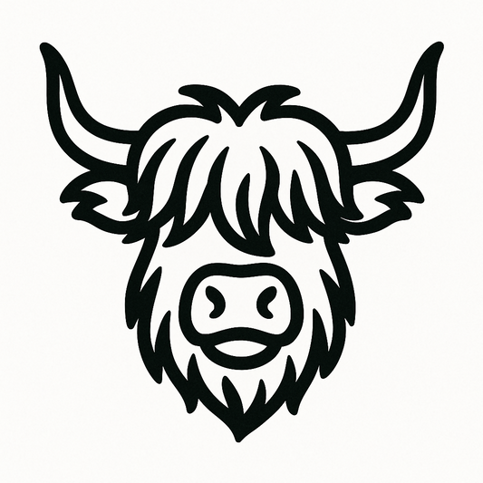 Highland Cow Vector - Digital File - XCS Friendly Tumbler My Custom Designs