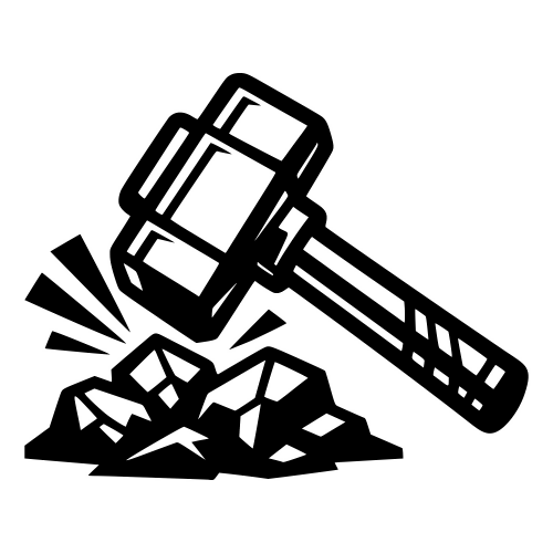 Hammer Striking Ore - Vector Graphics - Digital File Digital My Custom Designs PDF