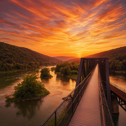 Harpers Ferry Railroad Bridge - Harpers Ferry National Historical Park - West Virginia United States - Rendered - Digital File Digital My Custom Designs PDF