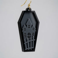 Haunted House Coffin Layered Design - Keychain / Earring - Digital File - SVG - Digital