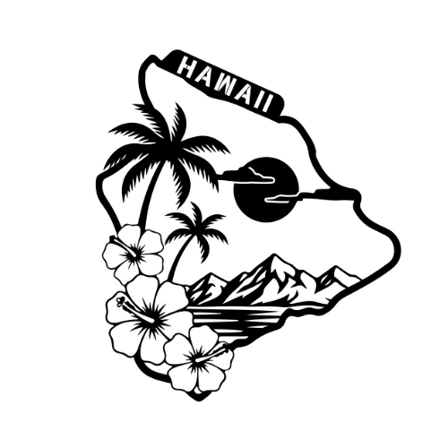 Hawaii - Wall / Home Decor - State Outline - United States - Digital File Digital My Custom Designs ZIP File