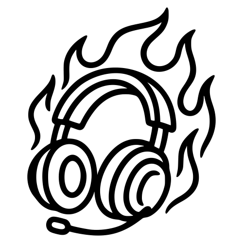 Headset with Flames - Digital File - XCS Friendly Digital My Custom Designs PDF
