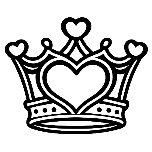 Heart Crown Design - Digital File - XCS Friendly Digital My Custom Designs PDF