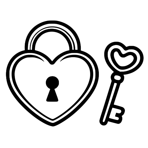 Heart Lock and Key - Digital File - XCS Friendly Digital My Custom Designs PDF