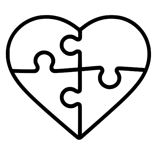 Heart Puzzle Pieces - Digital File - XCS Friendly DIgital My Custom Designs PDF