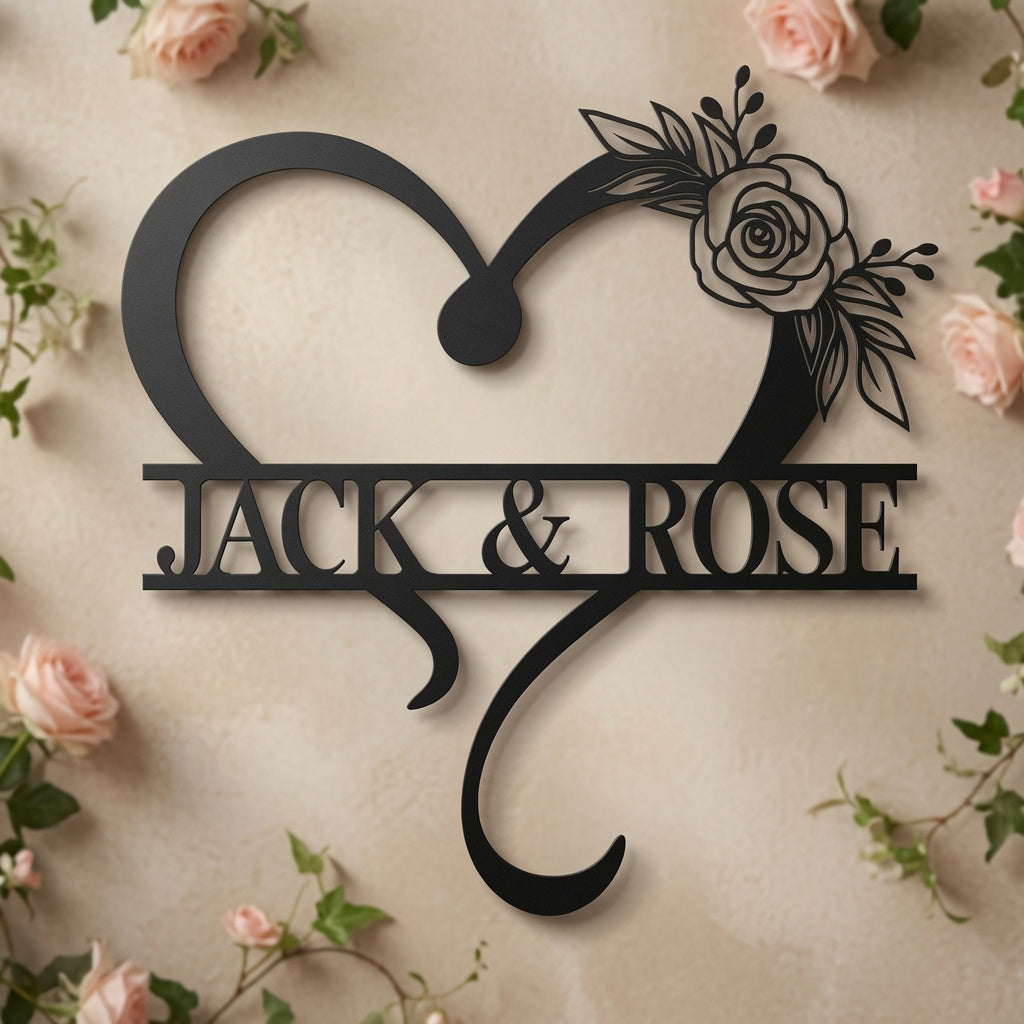 Heart Rose Freeform - Wall / Home Decor - Digital File - ZIP File - Digital