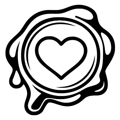 Heart Seal Wax Stamp - Digital File - XCS Friendly Digital My Custom Designs PDF