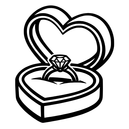 Heart-shaped Box with Ring Sketch - Digital File - XCS Friendly Digital My Custom Designs PDF