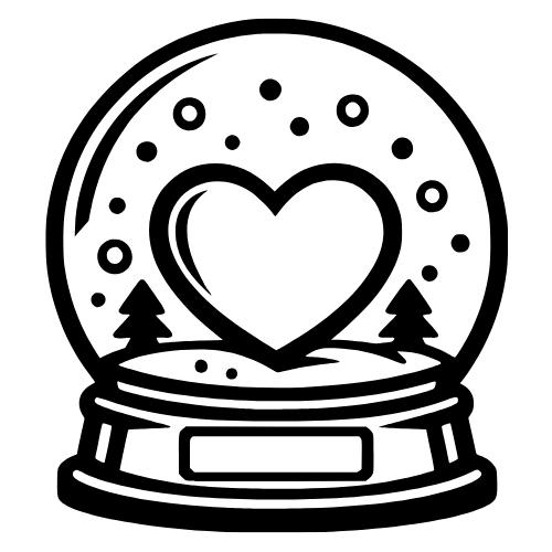 Heart Snow Globe - Digital File - XCS Friendly Digital My Custom Designs PDF