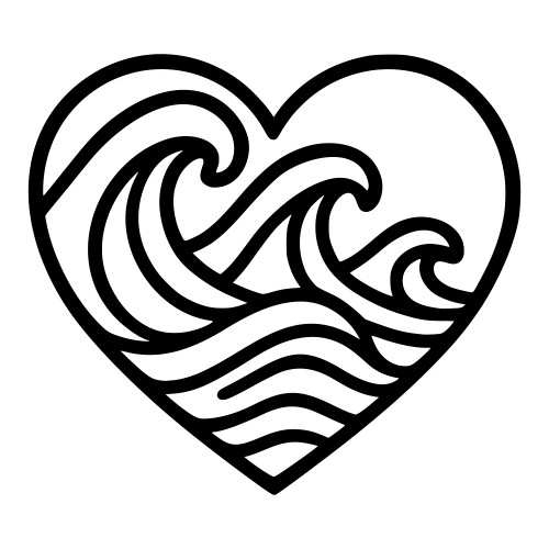 Heart with Wave Illustration - Digital File - XCS Friendly Digital My Custom Designs PDF