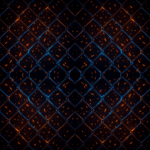 Industrial and Urban - Chain Link Fence Lattice Glowing With Neon Sparks - Pattern - Digital File Digital My Custom Designs PDF