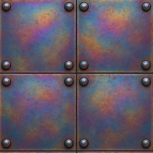 Industrial and Urban - Rivet Plates With Rainbow Metal Sheen - Pattern - Digital File Digital My Custom Designs PDF