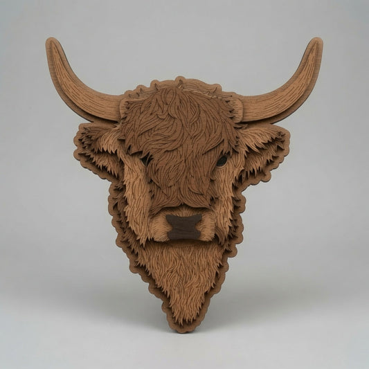 Highland Cow - Layered Animal Design - Digital File - SVG - Digital