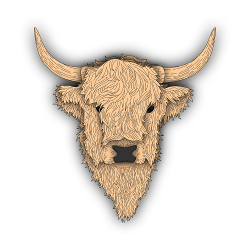Highland Cow - Layered Animal Design - Digital File Digital My Custom Designs SVG
