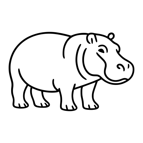 Hippo Outline Sketch - Digital File - XCS Friendly Digital My Custom Designs PDF