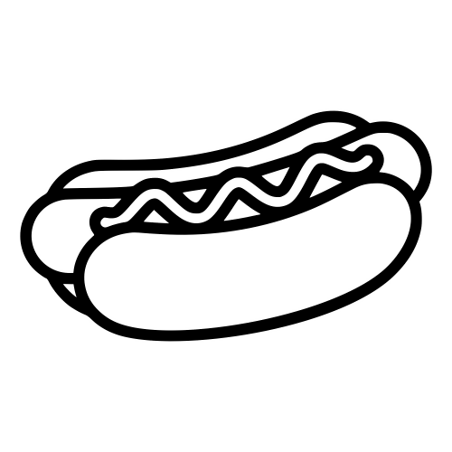 Hotdog with Mustard Outline - Digital File - XCS Friendly Digital My Custom Designs PDF