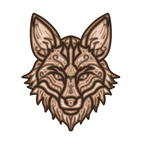 Wolf - Layered Line Designs - Digital File Digital My Custom Designs ZIP File