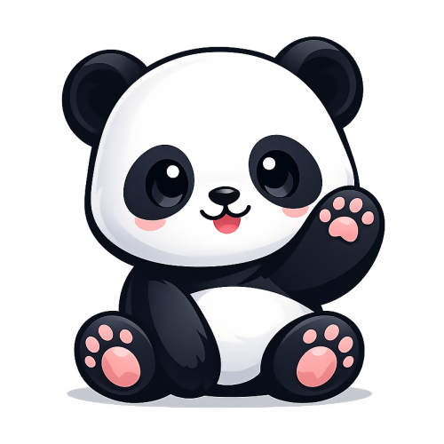 Humor & Whimsy - Baby Panda Waving - T Shirt Designs - Digital File Digital My Custom Designs 300 DPI PNG