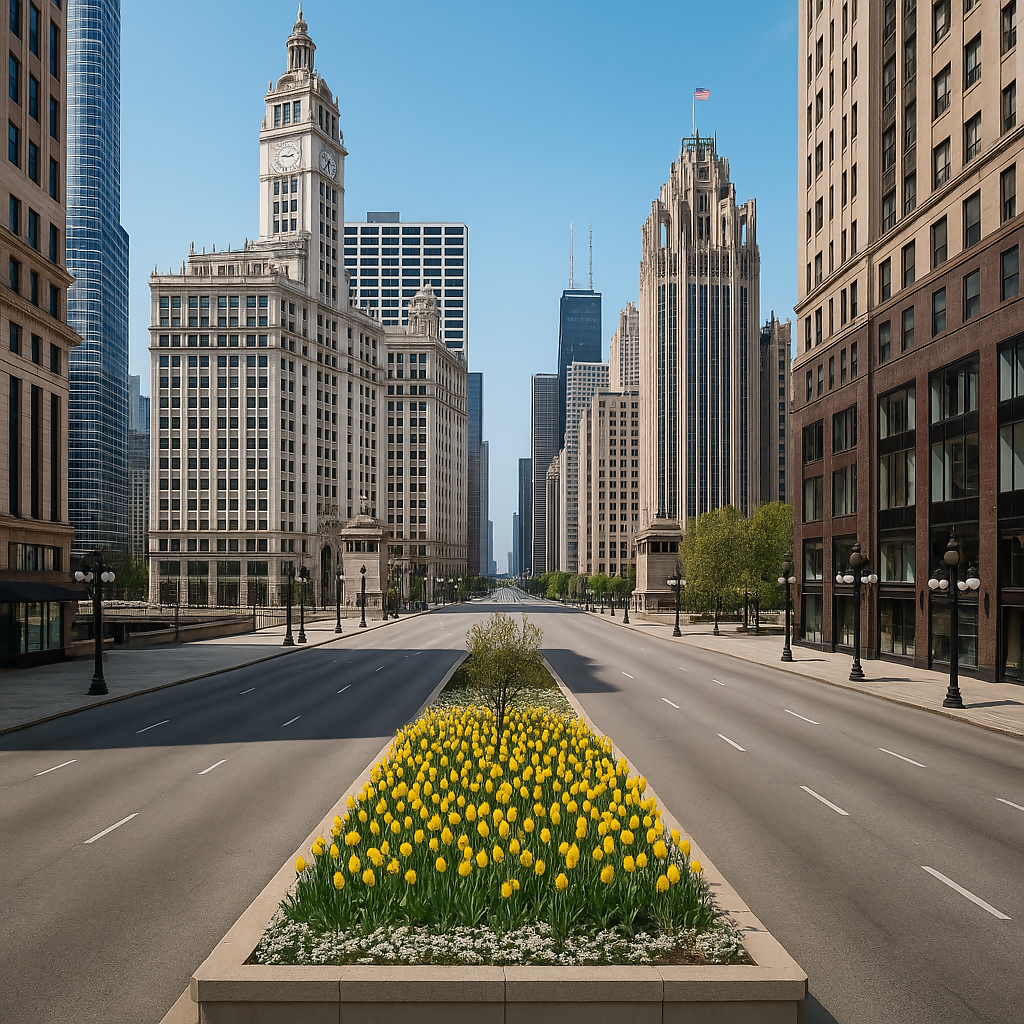 Michigan Avenue - Illinois United States - Rendered - Digital File Digital My Custom Designs PDF