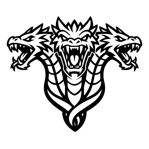 Hydra Head Outline - Vector Graphics - Digital File Digital My Custom Designs PDF
