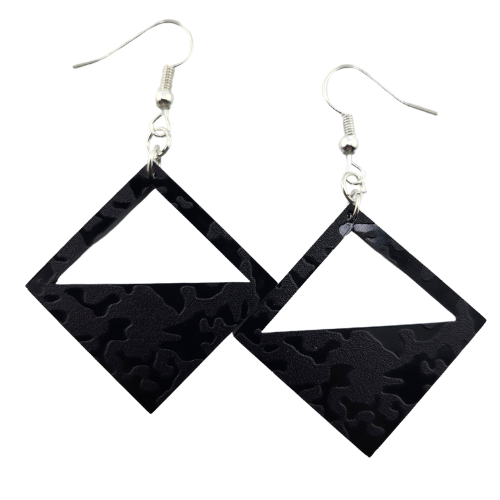 Hyper Triangle Black Camouflage Earrings My Custom Designs