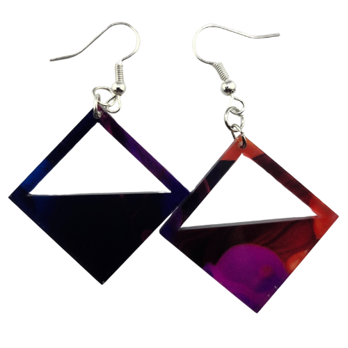 Hyper Triangle Color Splash Translucent Earrings My Custom Designs