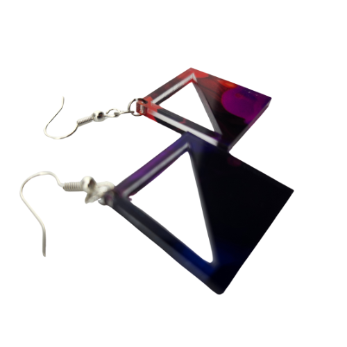 Hyper Triangle Color Splash Translucent Earrings My Custom Designs