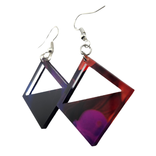 Hyper Triangle Color Splash Translucent Earrings My Custom Designs