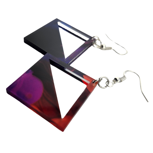 Hyper Triangle Color Splash Translucent Earrings My Custom Designs
