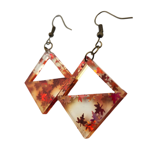 Hyper Triangle Fall Leaves Earrings My Custom Designs