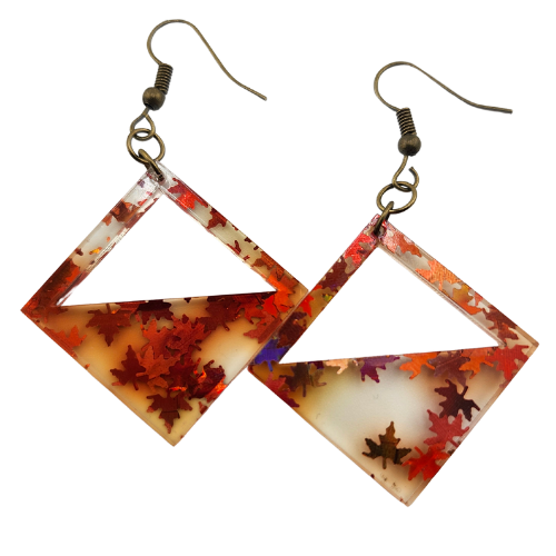 Hyper Triangle Fall Leaves Earrings My Custom Designs