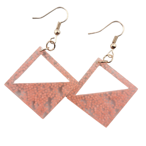 Hyper Triangle Pink Spotted Glow in the Dark Earrings My Custom Designs