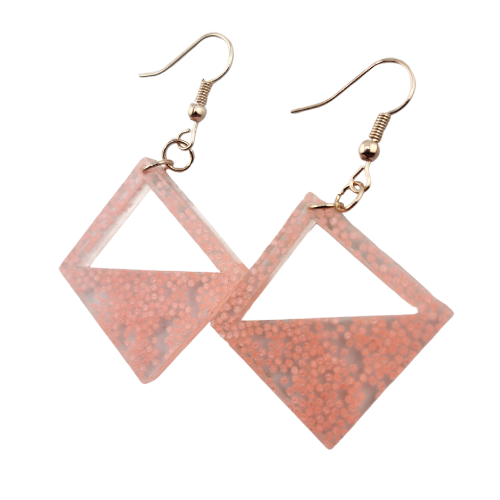 Hyper Triangle Pink Spotted Glow in the Dark Earrings My Custom Designs