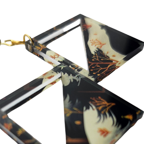 Hyper Triangle Winter Woods Earrings My Custom Designs