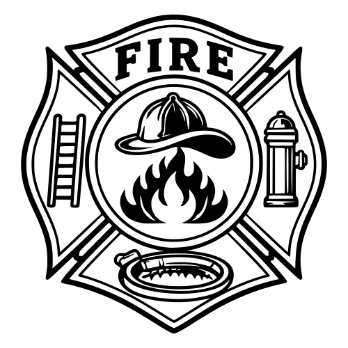 Fire Badge Shield Design - Vector Graphics - Digital File Digital My Custom Designs PDF